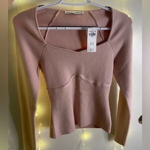 Abercrombie & Fitch Heart Pink Sweater